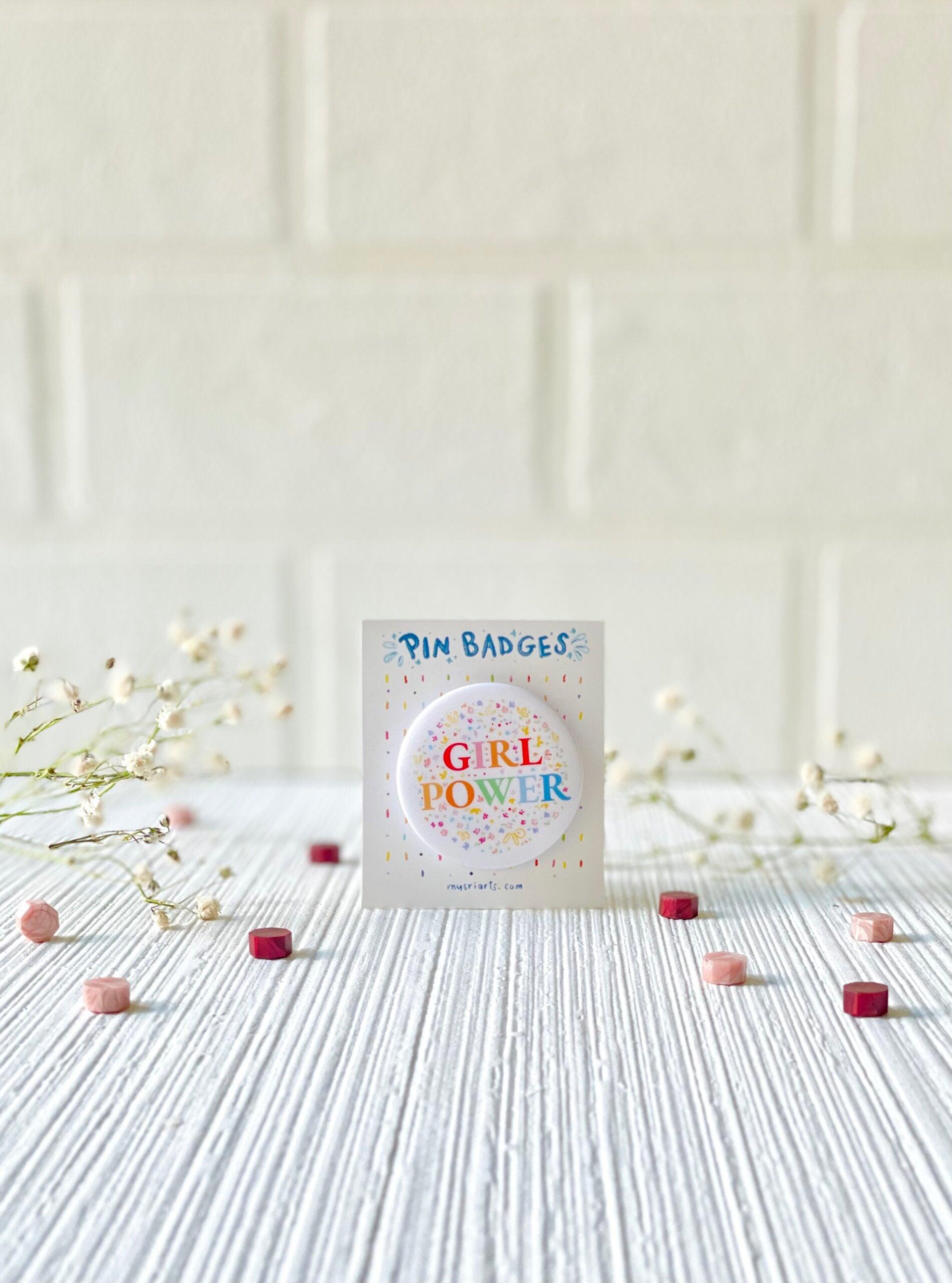 Girl power pin badge