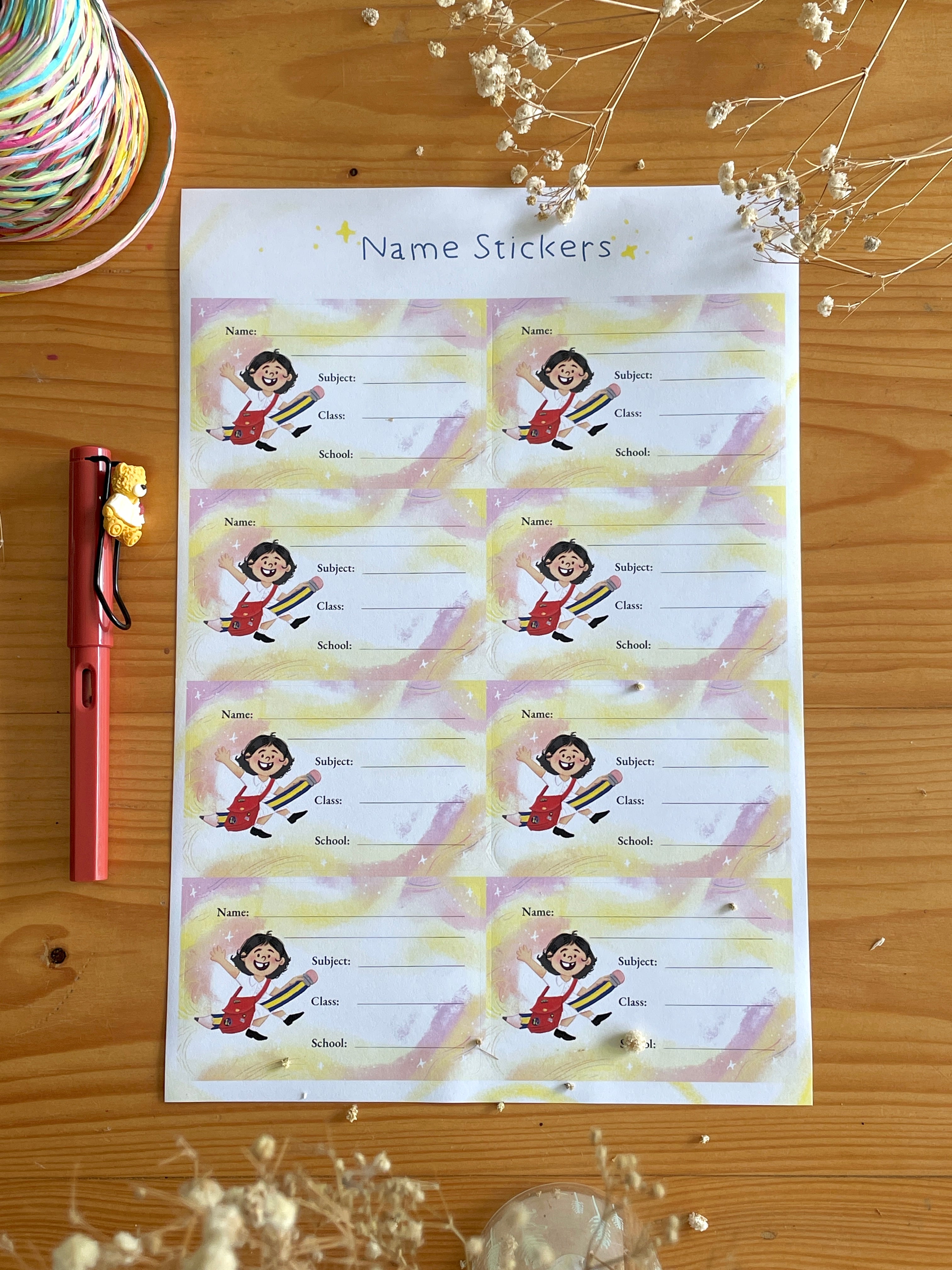 2 Name Sticker Sheets - Girl
