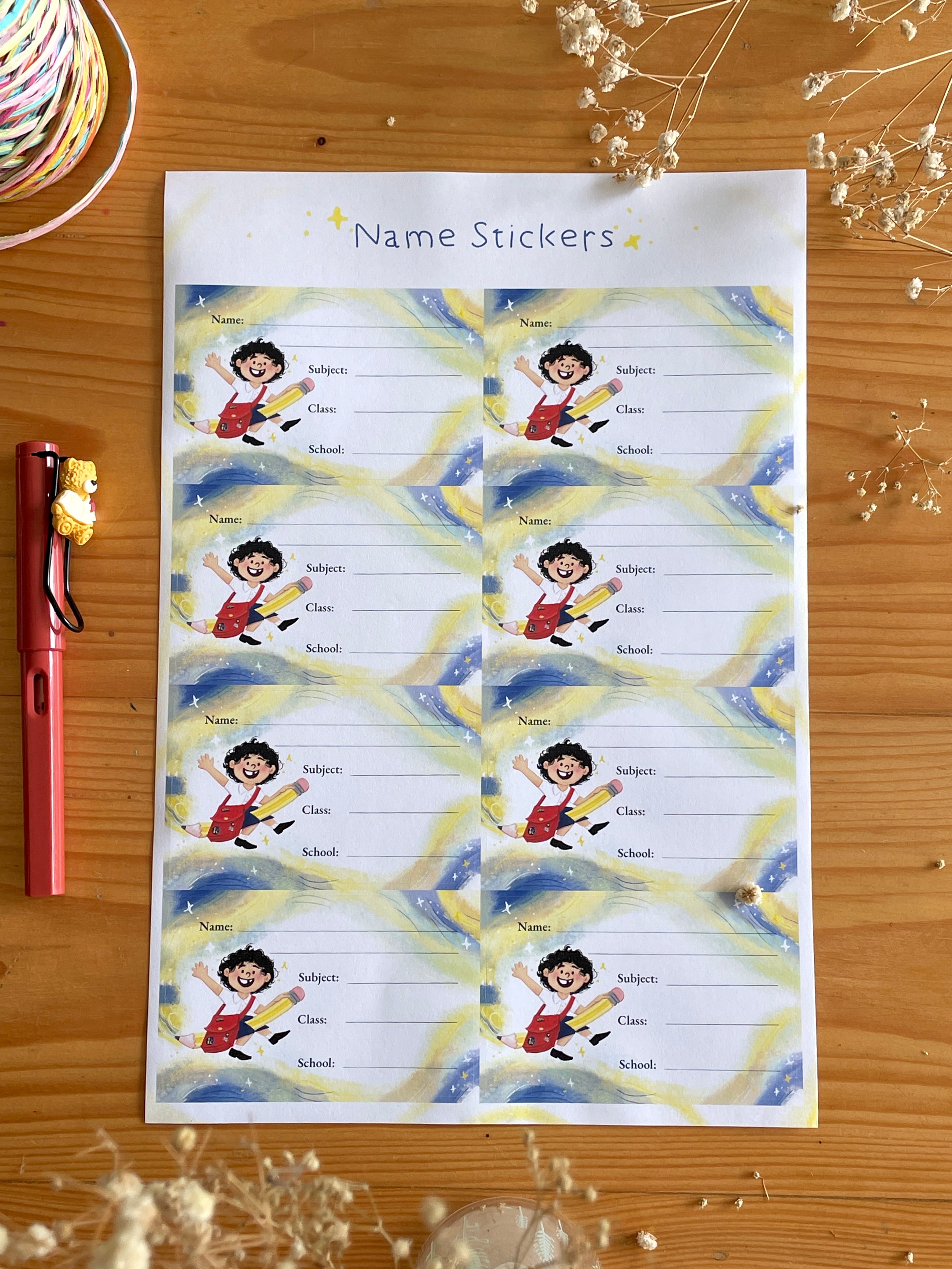 2 Name Sticker Sheets - Boy