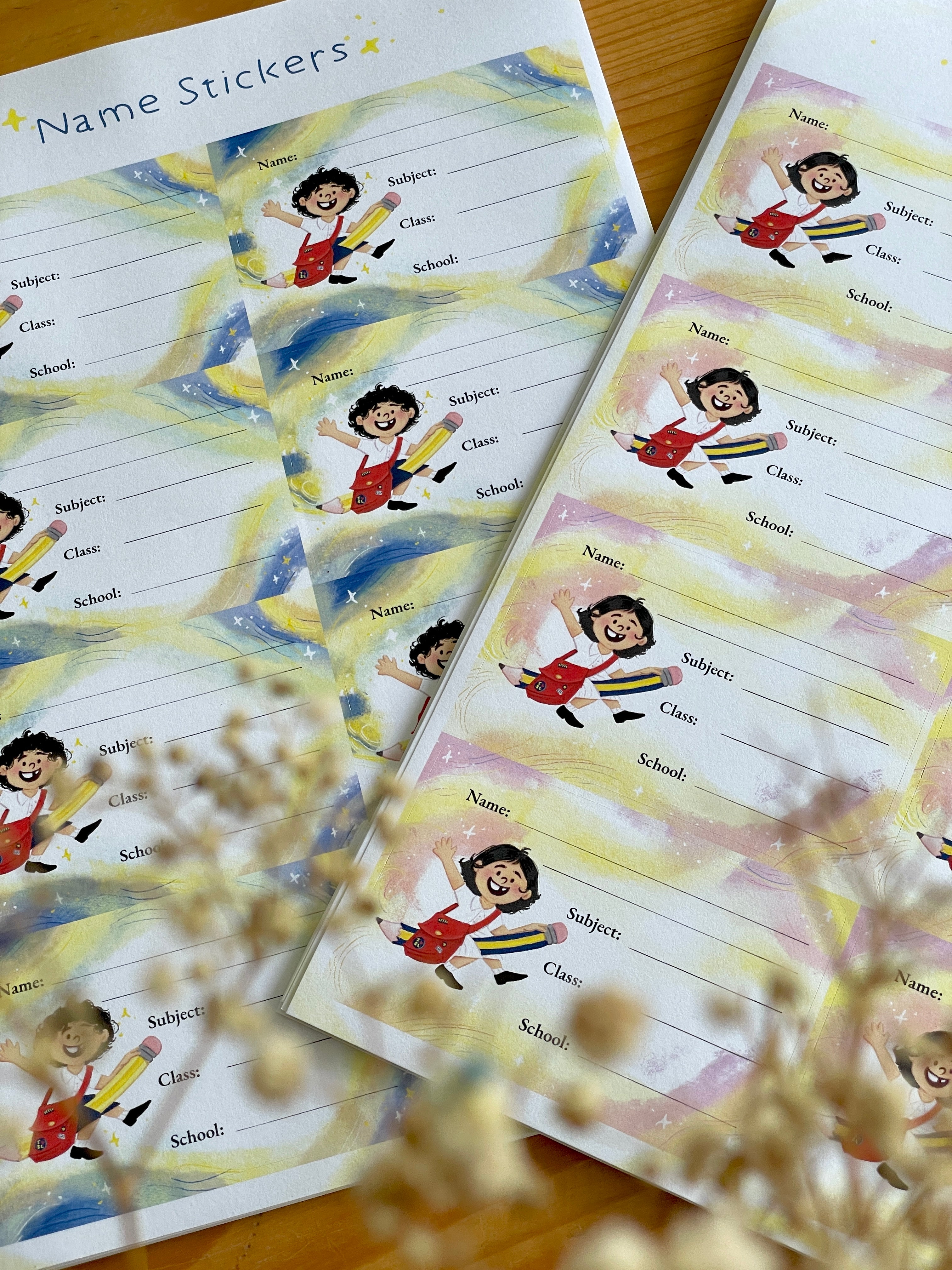 2 Name Sticker Sheets - Boy